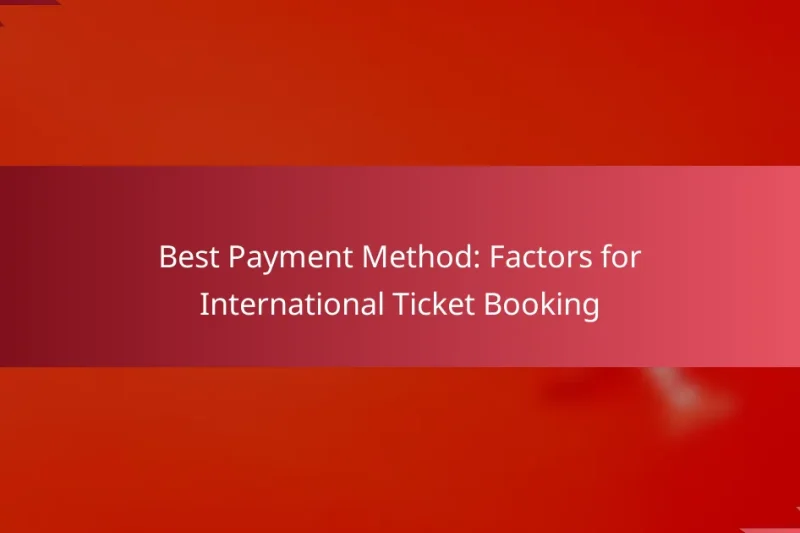 Best Payment Method: Factors for International Ticket Booking