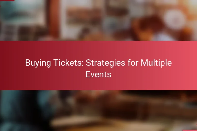Buying Tickets: Strategies for Multiple Events