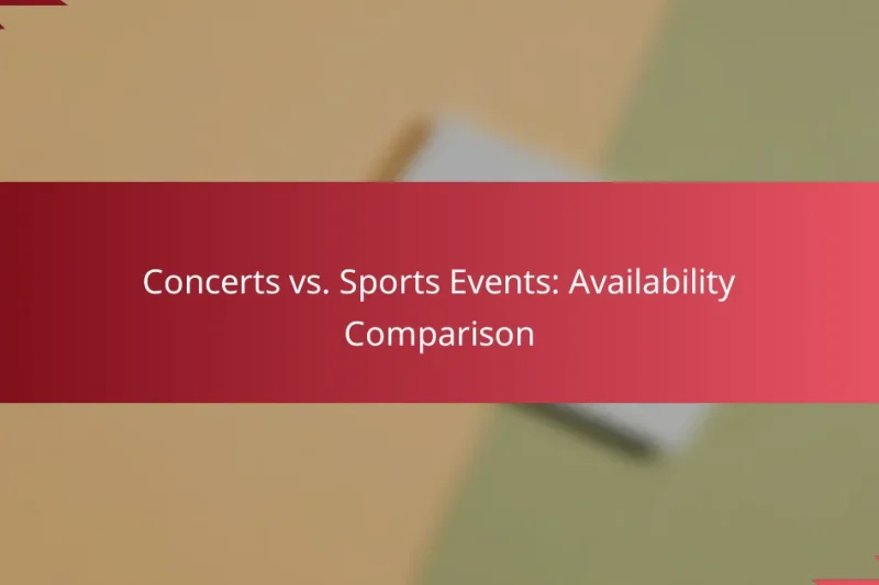 Concerts vs. Sports Events: Availability Comparison