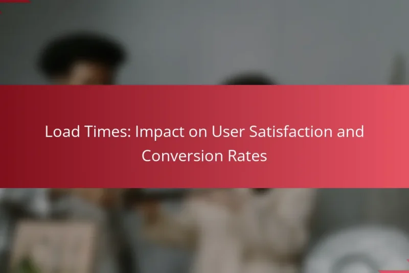 Load Times: Impact on User Satisfaction and Conversion Rates