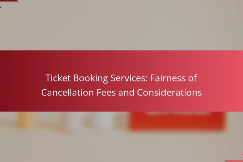 Ticket Booking Services: Fairness of Cancellation Fees and Considerations