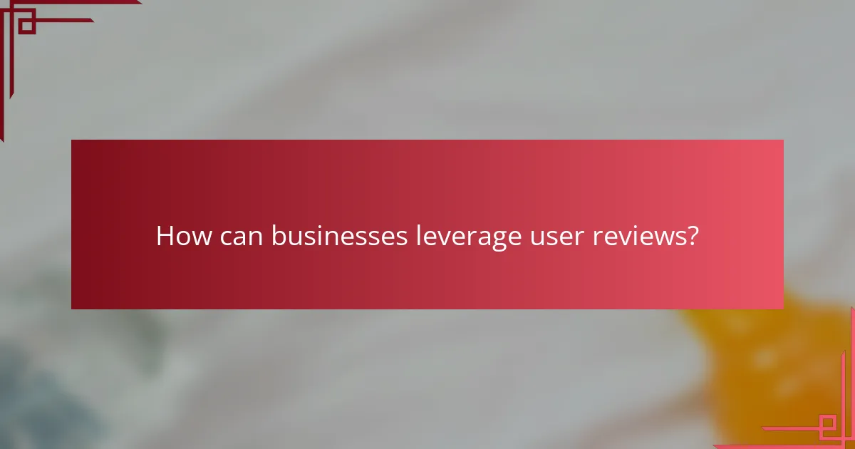 How can businesses leverage user reviews?