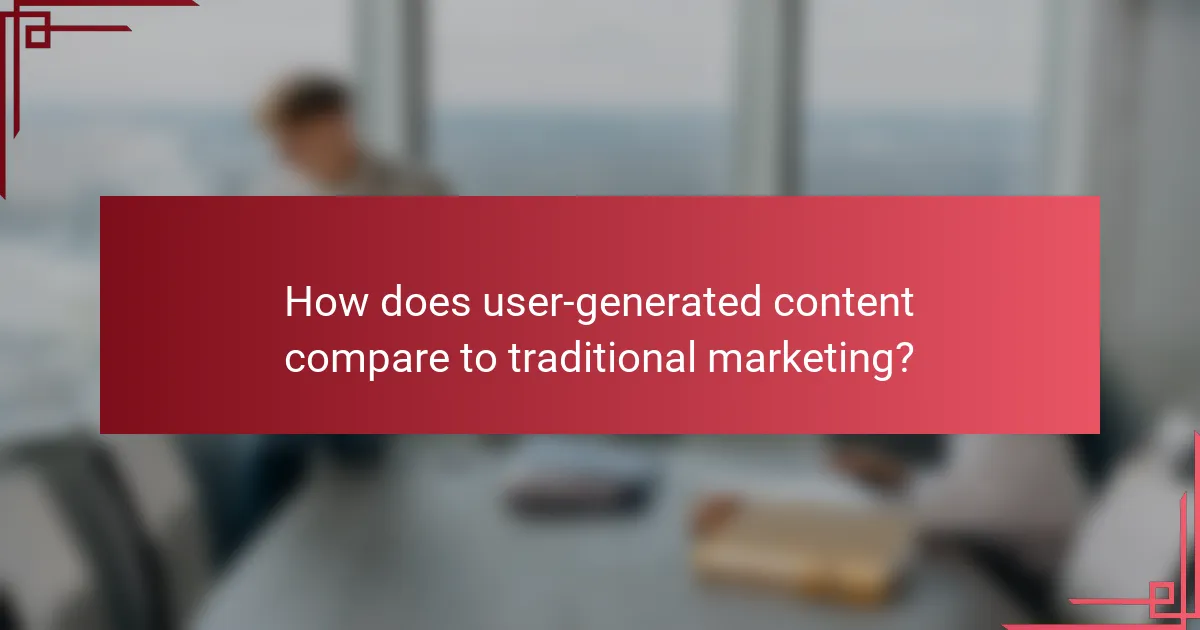 How does user-generated content compare to traditional marketing?
