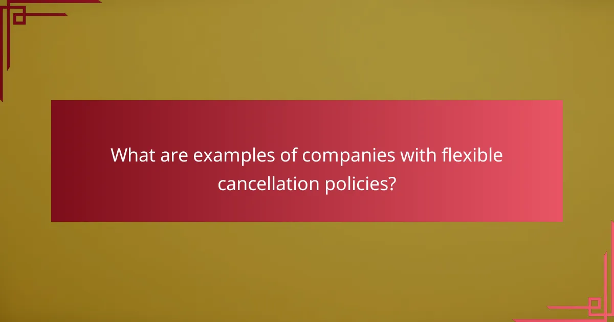 What are examples of companies with flexible cancellation policies?
