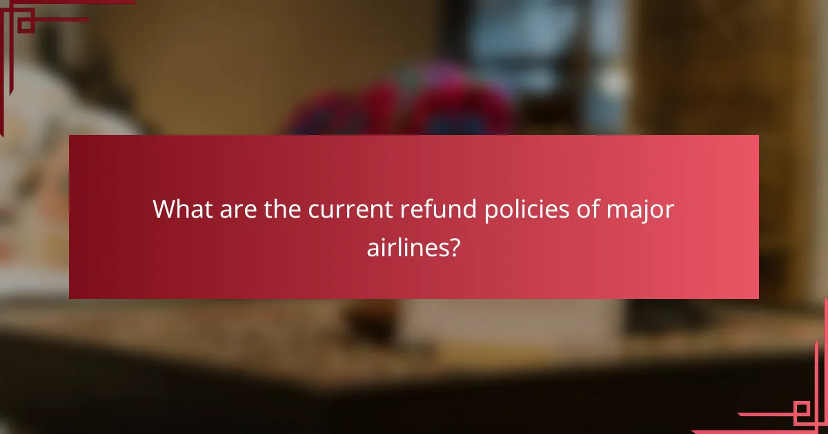 What are the current refund policies of major airlines?