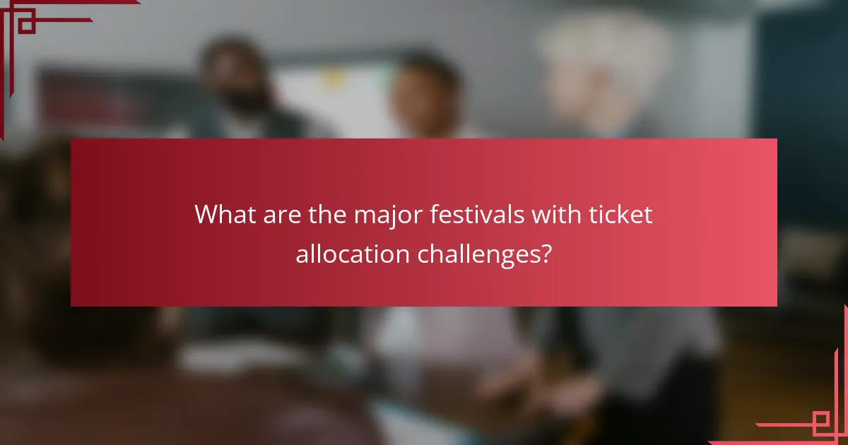 What are the major festivals with ticket allocation challenges?