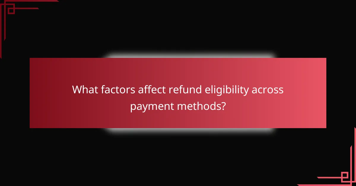 What factors affect refund eligibility across payment methods?