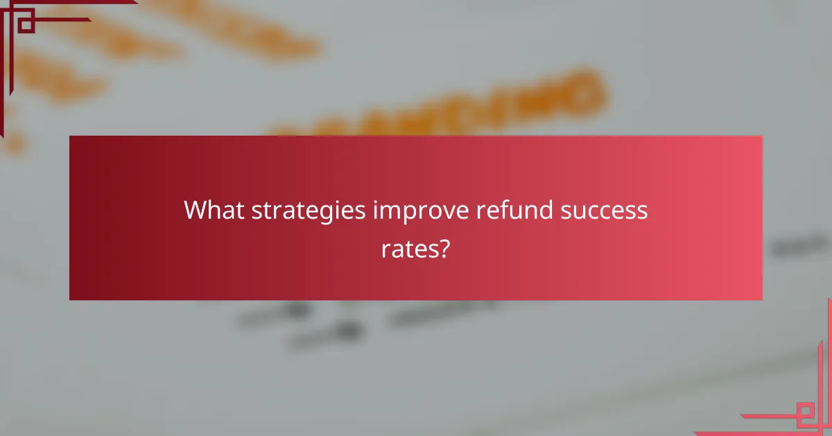 What strategies improve refund success rates?